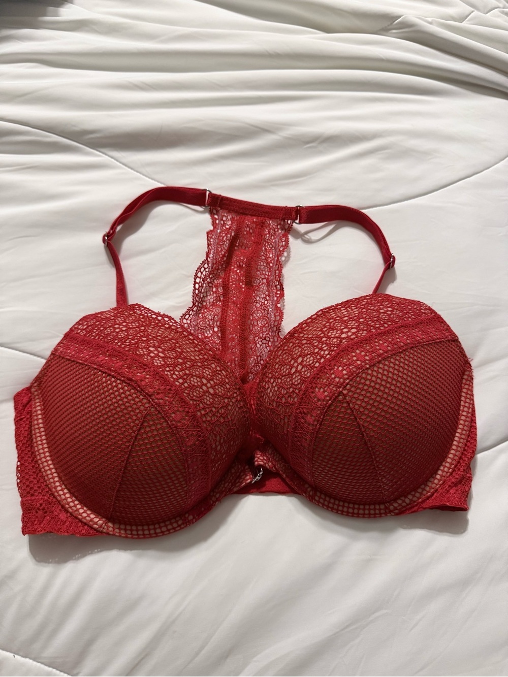 Victoria's Secret Red Lace Racerback Push-Up Bra